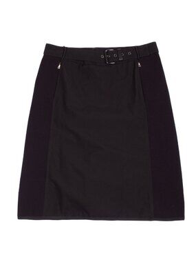 PRADA SPORT AW99 Black Nylon Belted Midi Skirts Sz IT 44 PRADA LINEA ROSSA Vtg